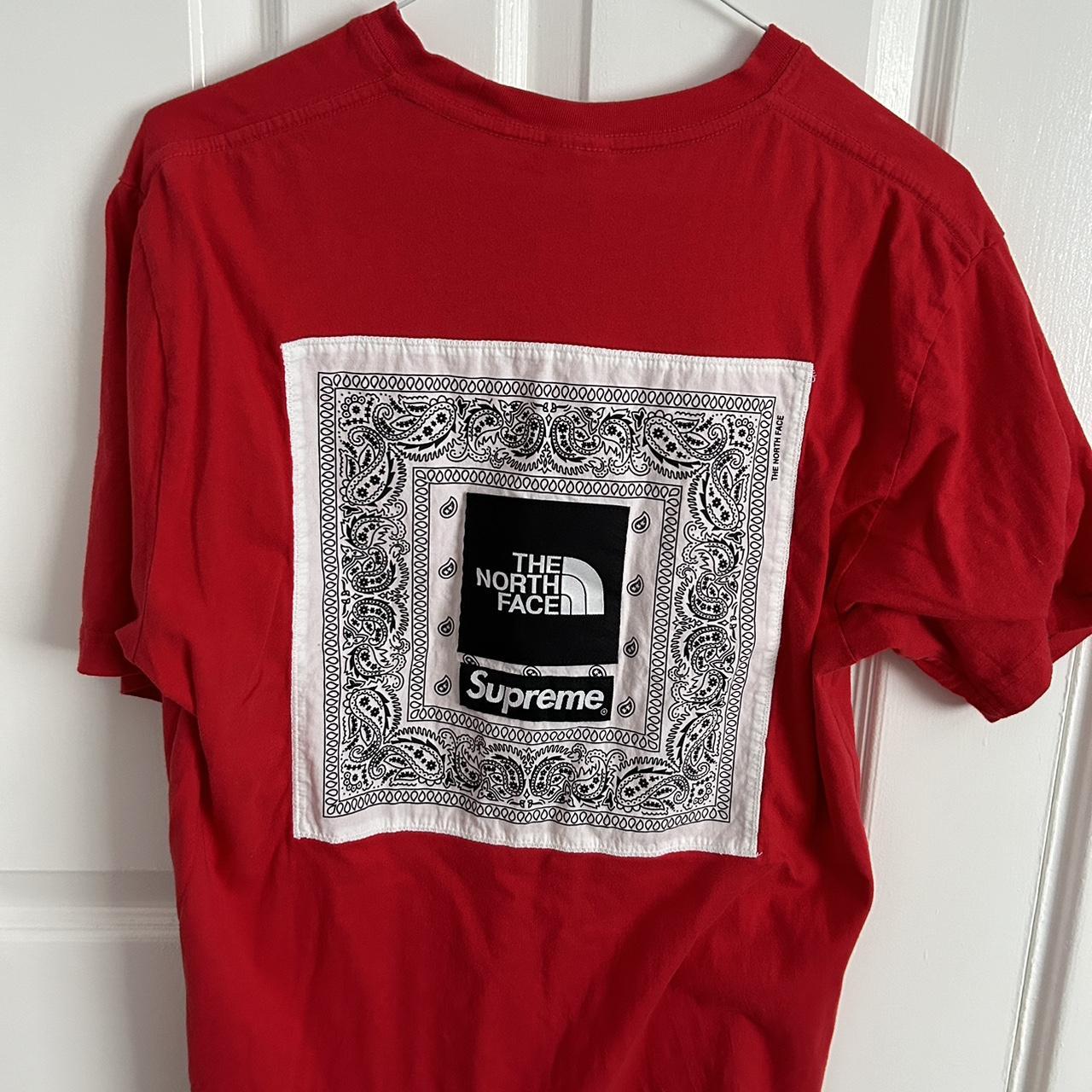 Supreme The North Face Bandana tee Size small but... - Depop
