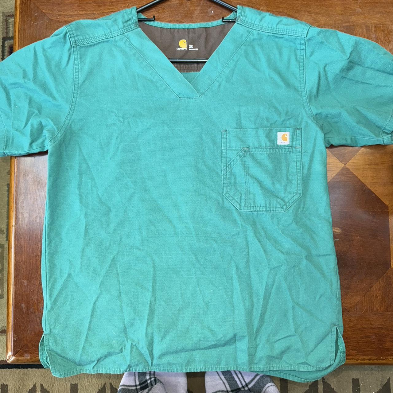 Men’s Carhartt scrub top in a bold teal / green /... - Depop