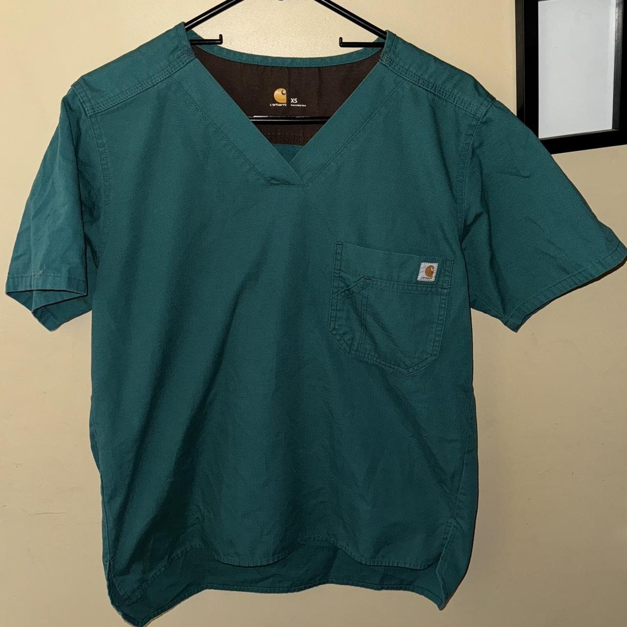 Men’s Carhartt scrub top in a bold teal / green /... - Depop