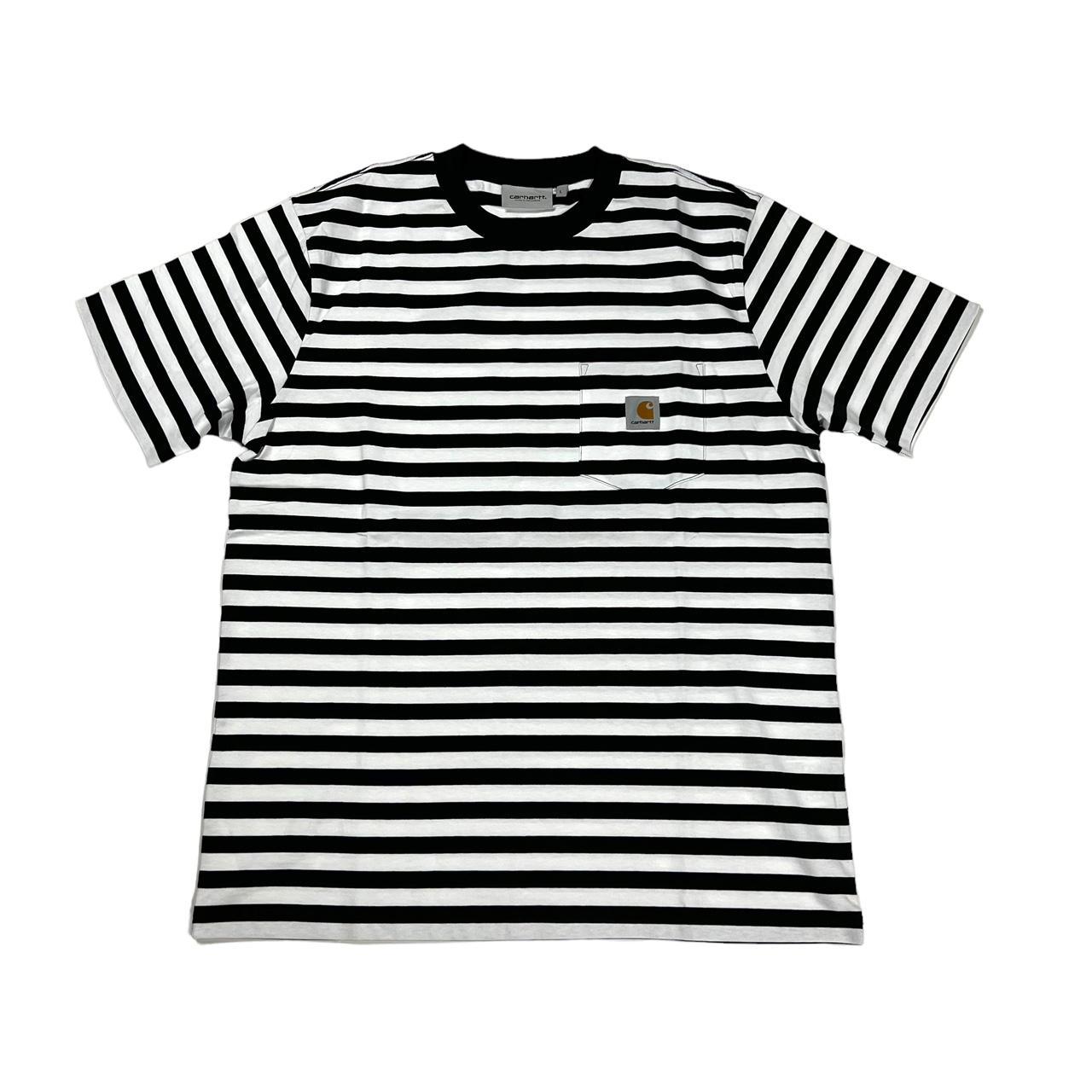 Carhartt WIP Scotty Stripe Pocket T-Shirt L 9/10... - Depop