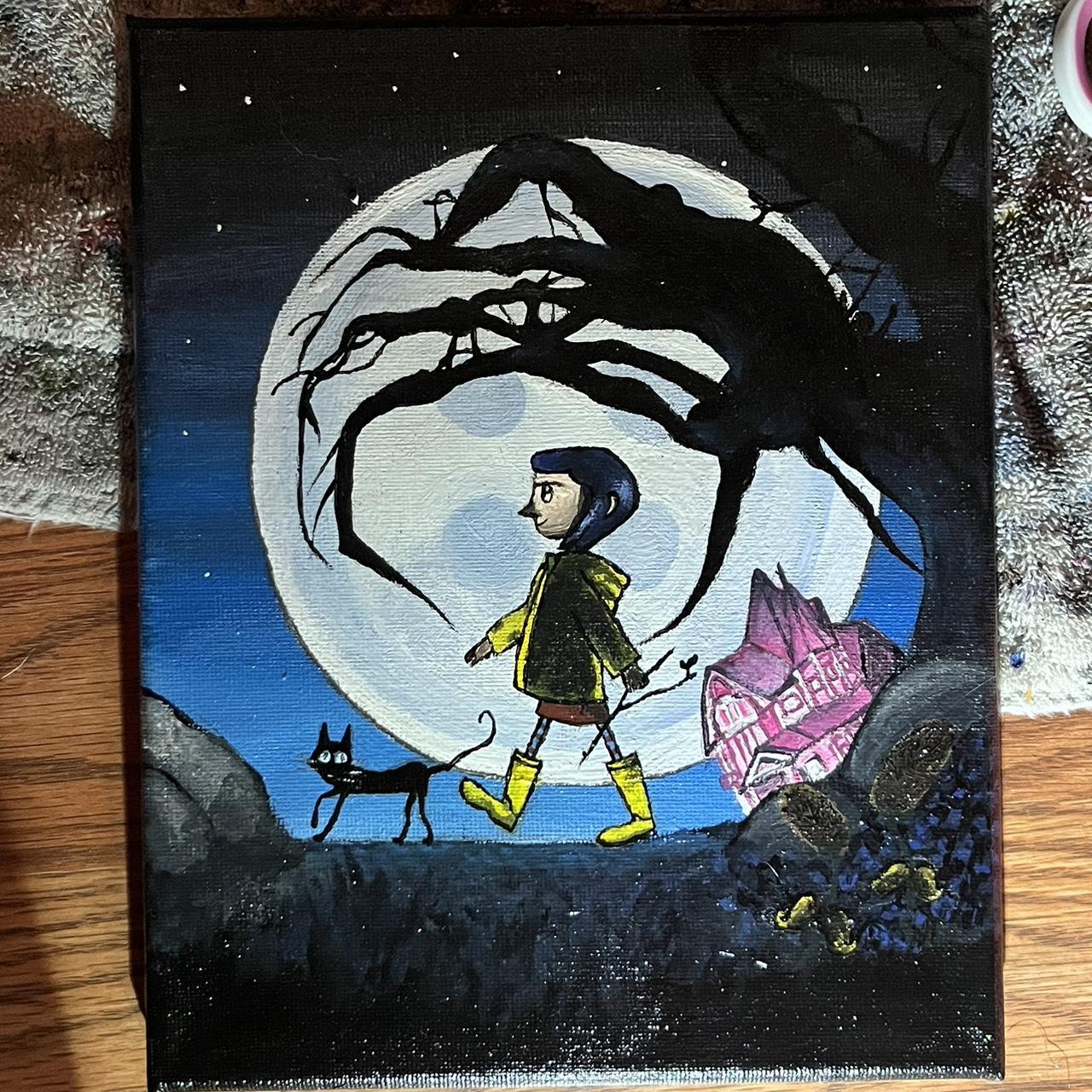 Coraline acrylic painting 8x10 coraline art