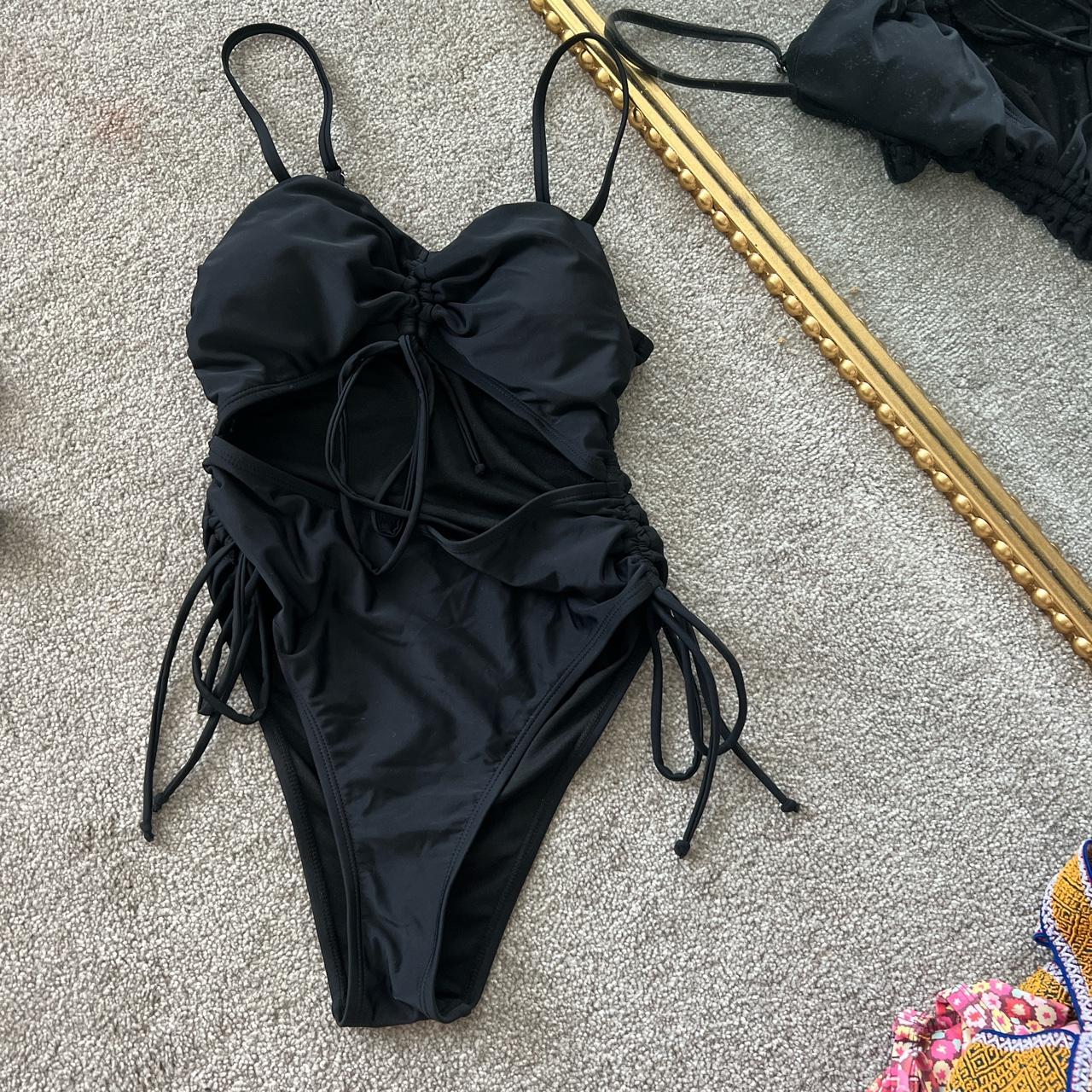 Women S Black Swimsuit One Piece Depop