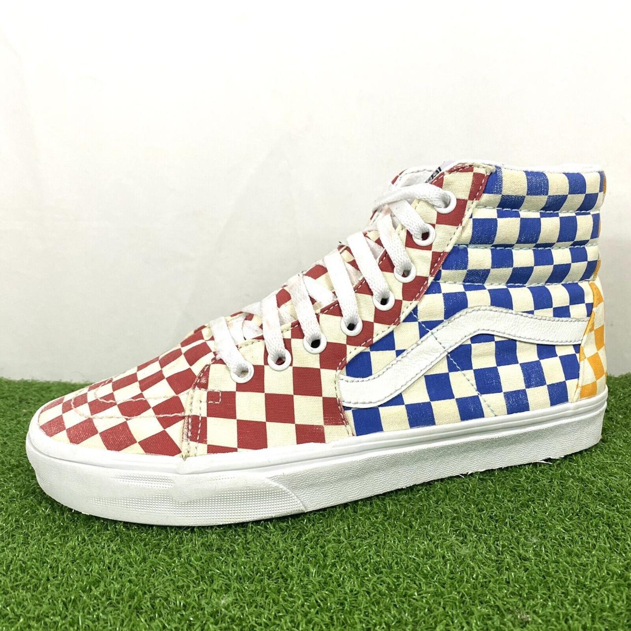 Vans sk8 sale hi checkerboard blue