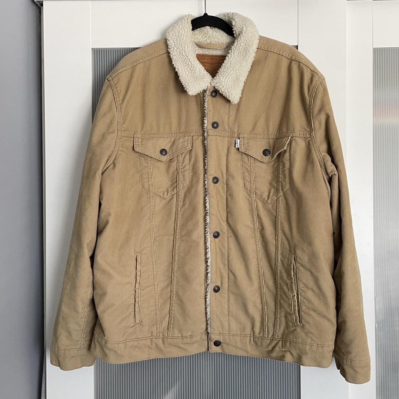 Levi’s brown corduroy jacket with sherpa lining.... - Depop