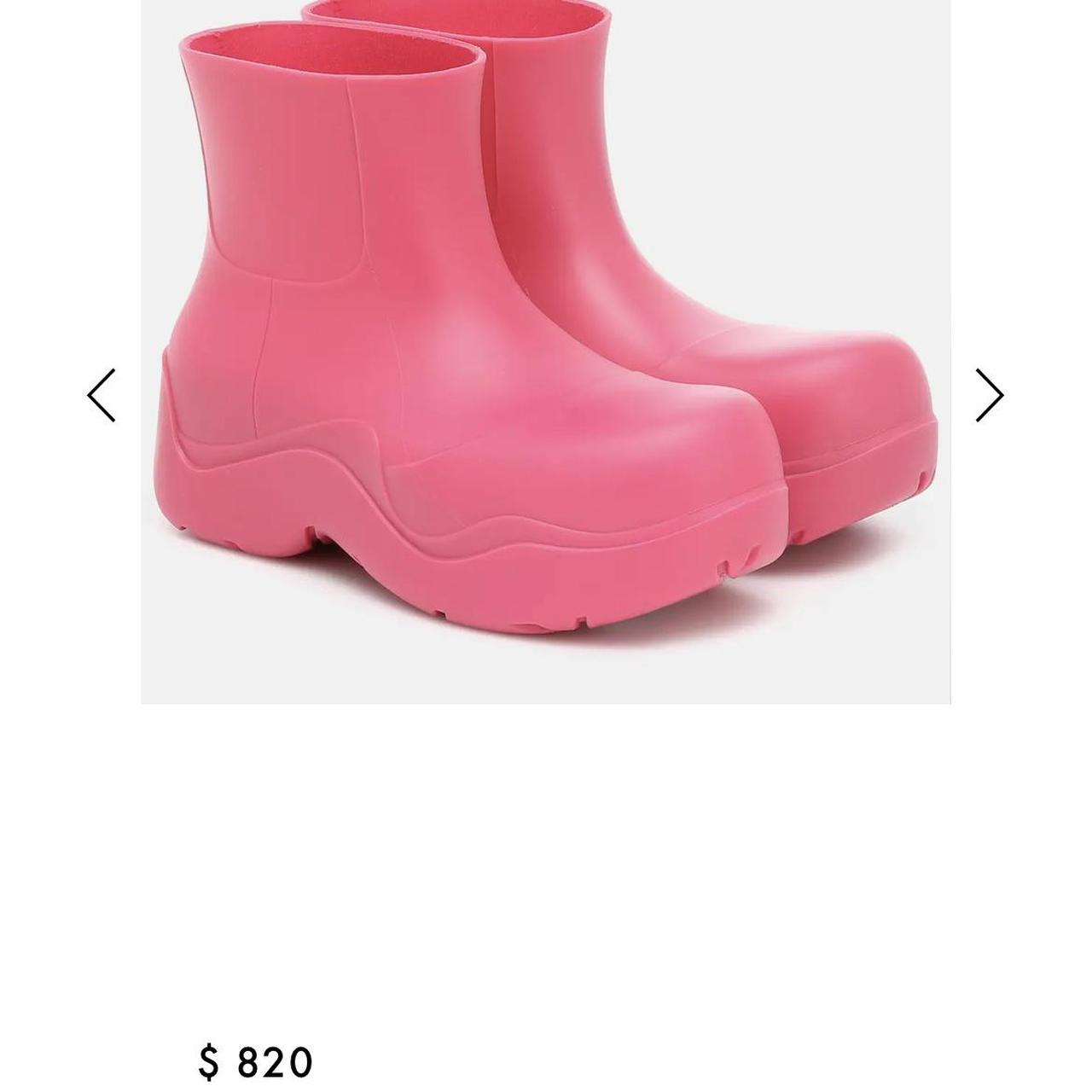 BOTTEGA Puddle rubber ankle boots in pink Depop