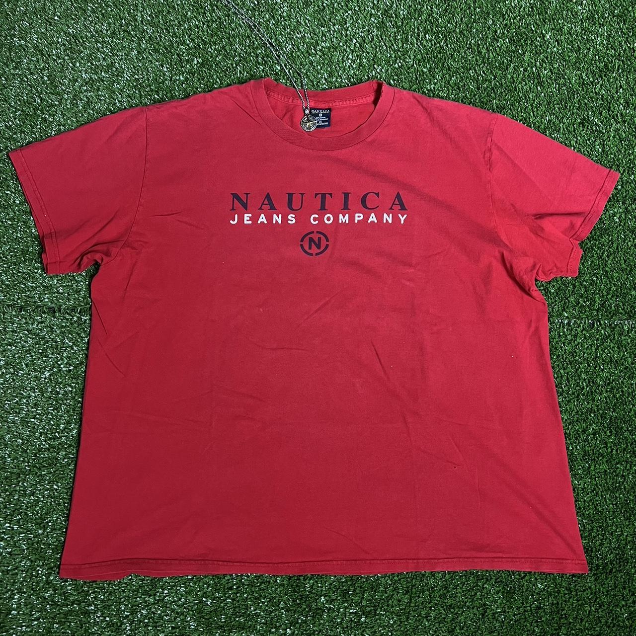 Nautica Jeans Co. Logo T-Shirt XL 2 Side - Depop