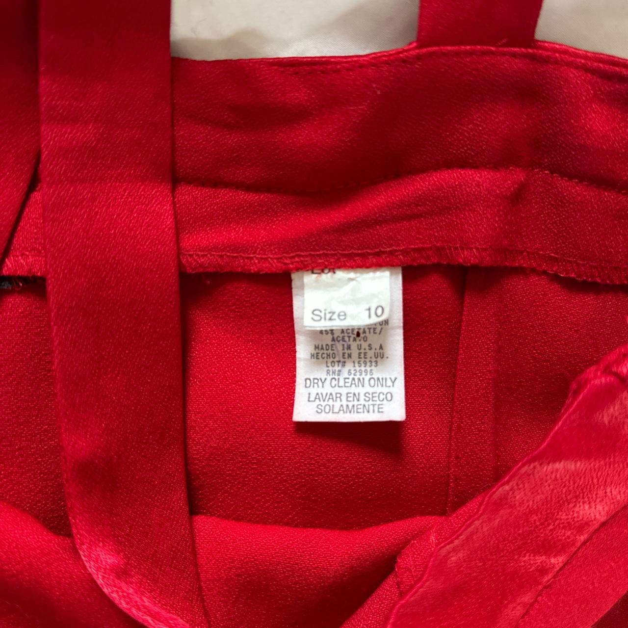 Vintage Red Dress. Red ribbon straps with zip up... - Depop