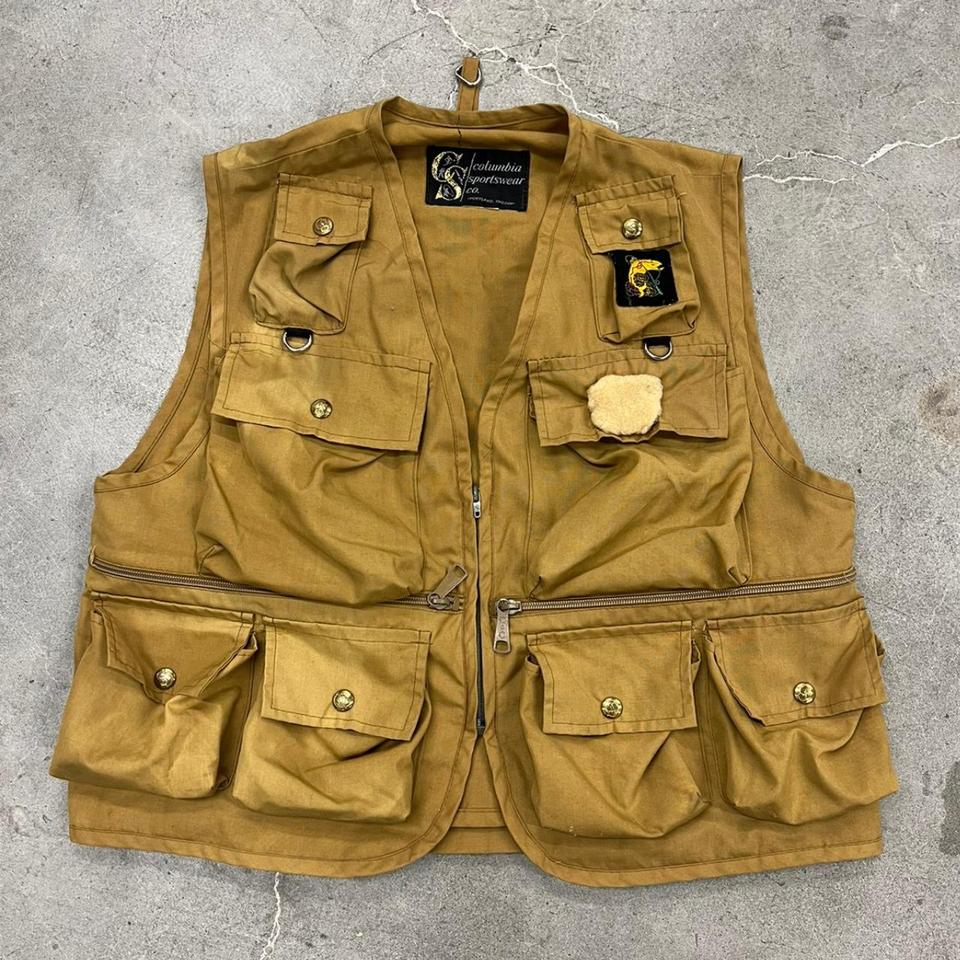 Vintage Columbia Multi Pocket Fishing Vest Men's - Depop