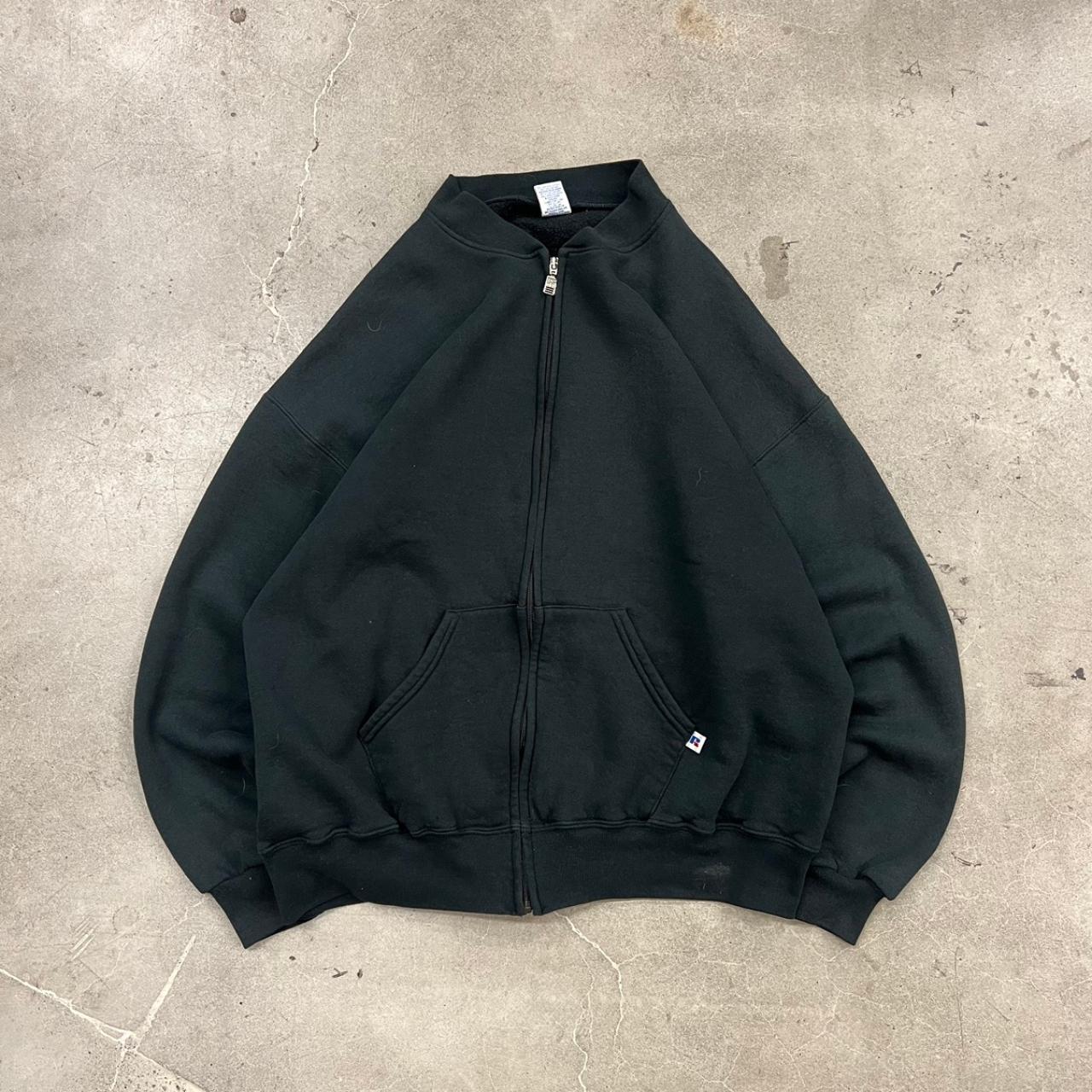 90s russell zip up hoodie cardigan made usa boxy...