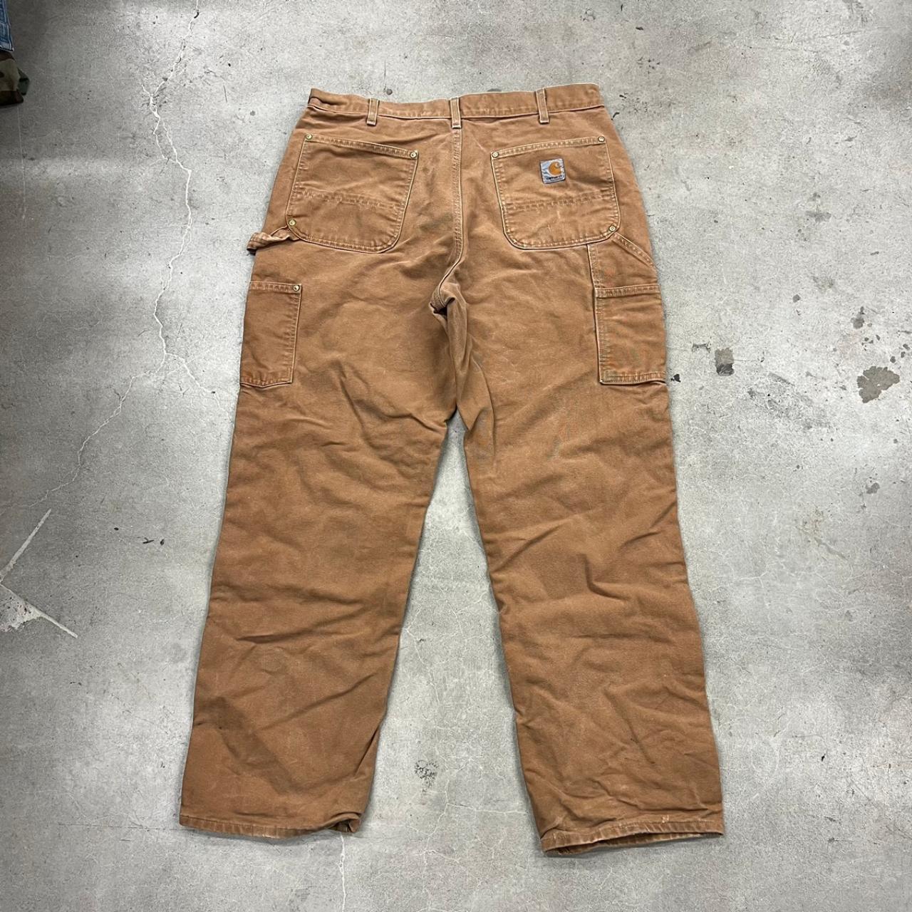 Carhartt Tan Canvas Cargo Pants Button/zipper - Depop