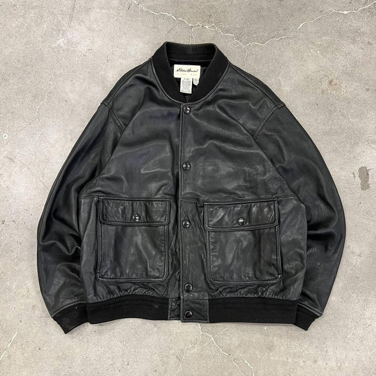 Eddie bauer leather outlet bomber jacket