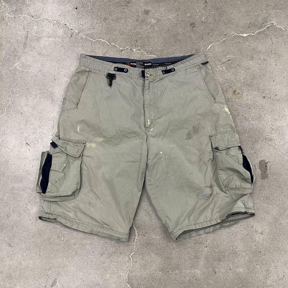 vintage 90s cargo fishing skater shorts size 36 - Depop