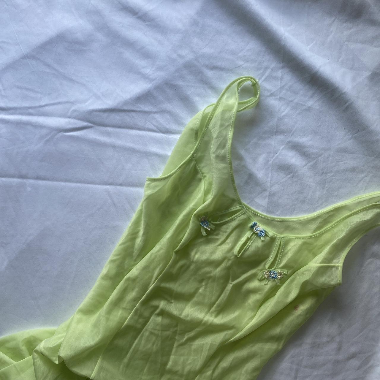 Dainty Green European Sheer Slip Dress Got this... - Depop