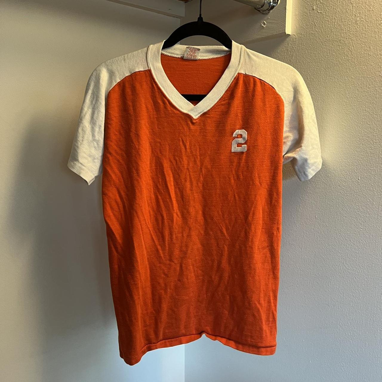 Vintage jersey number tshirt. Cropped fit on men’s... - Depop