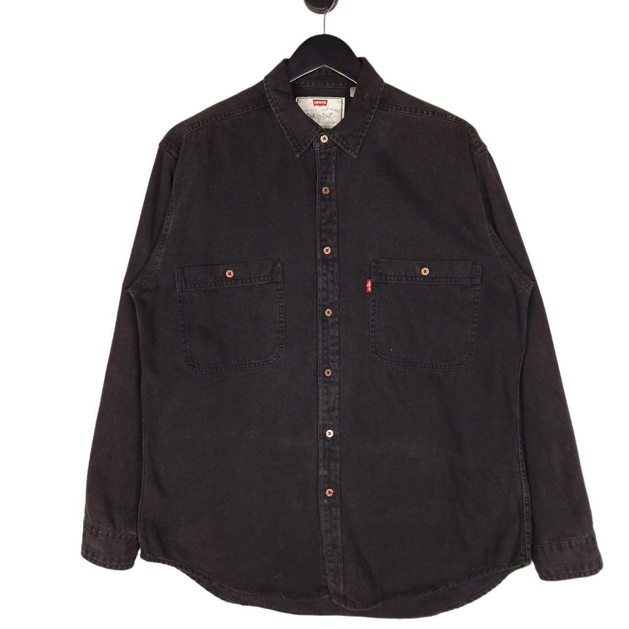 Levi's men's long sleeve classic denim shirt outlet black