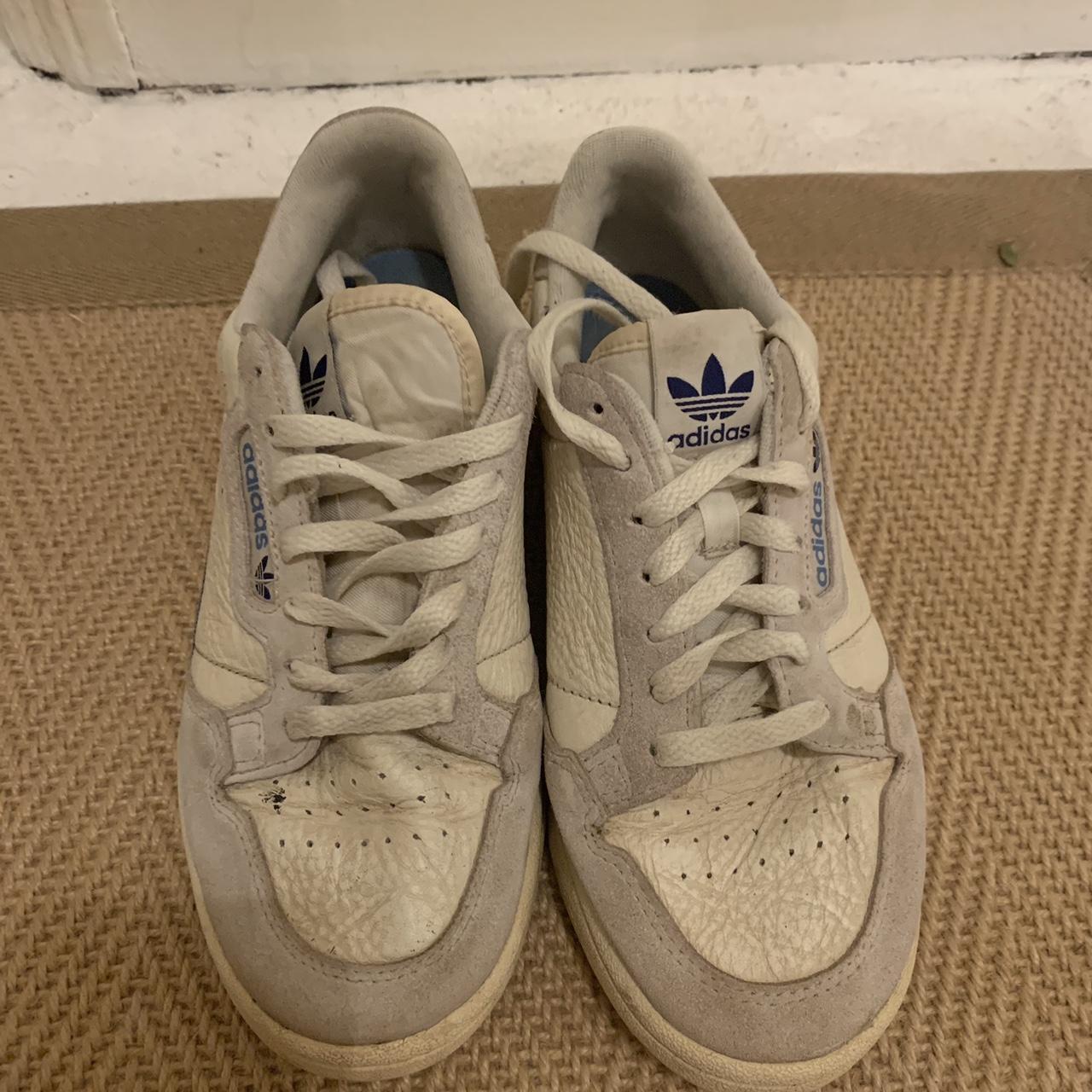 Super cool Size C Adidas Suede details Navy and... - Depop