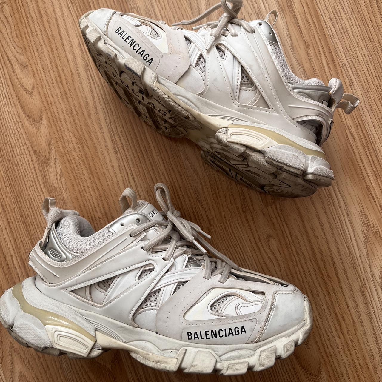 スニーカー Balenciaga Track Faux Leather Mesh And Rubber Sneakers Balenciaga Track white panelled mesh sneakers Size 37/4 | Depop