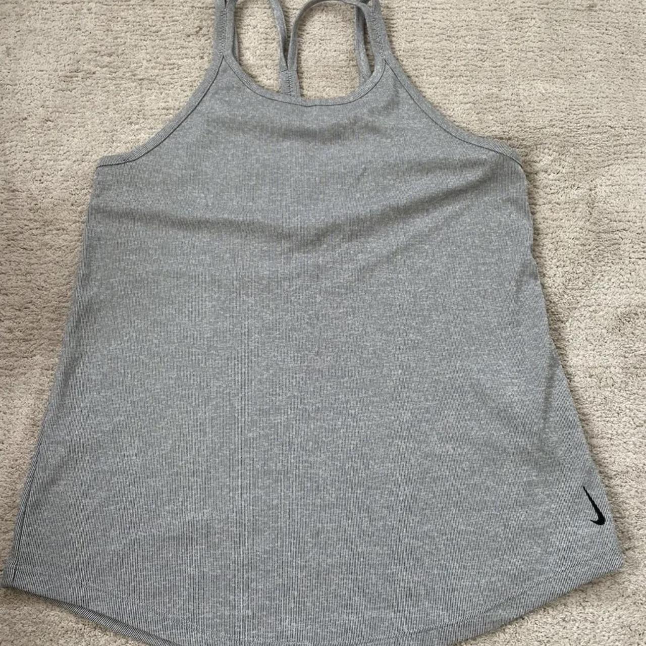 nike grey gym top