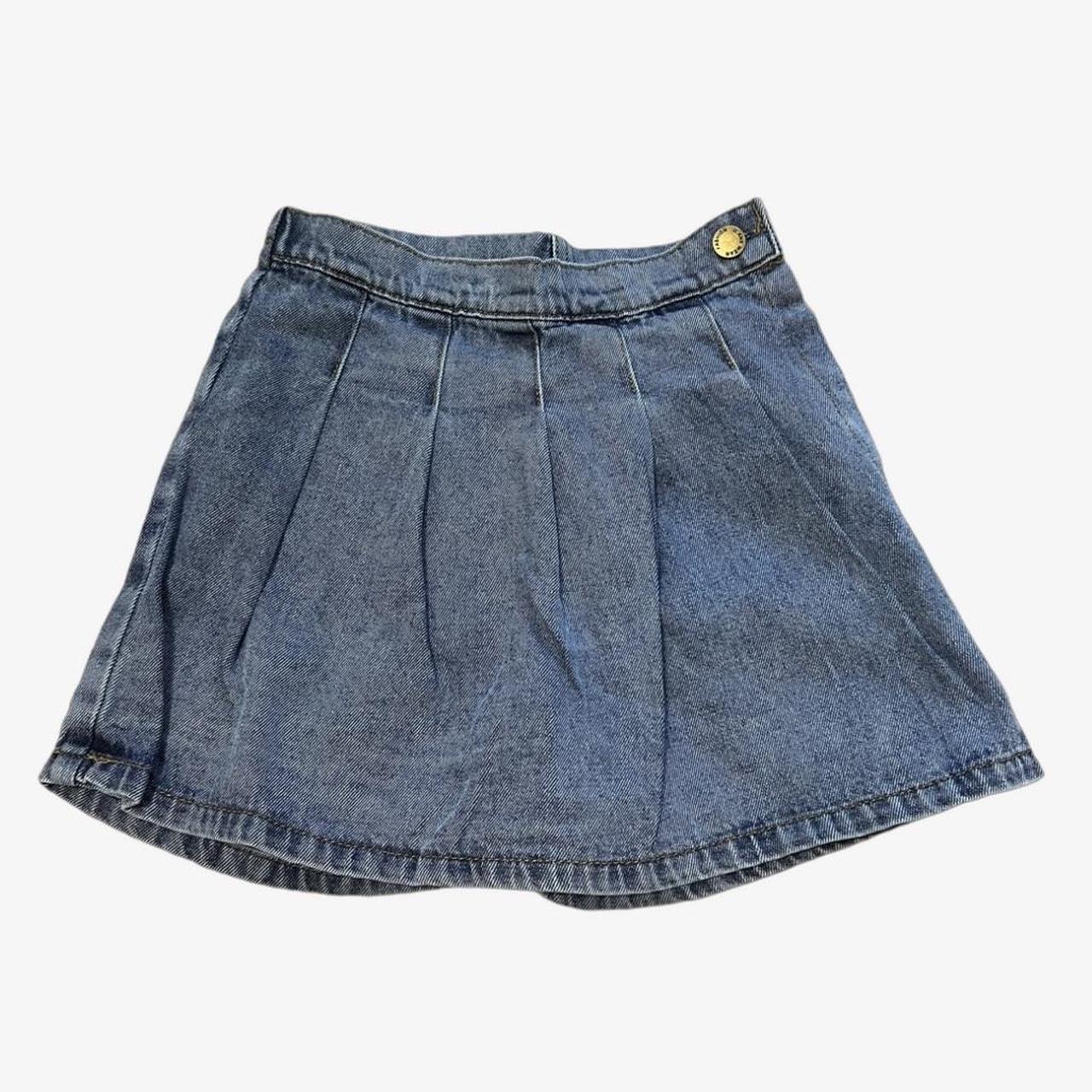 Denim skirt best sale with attached shorts