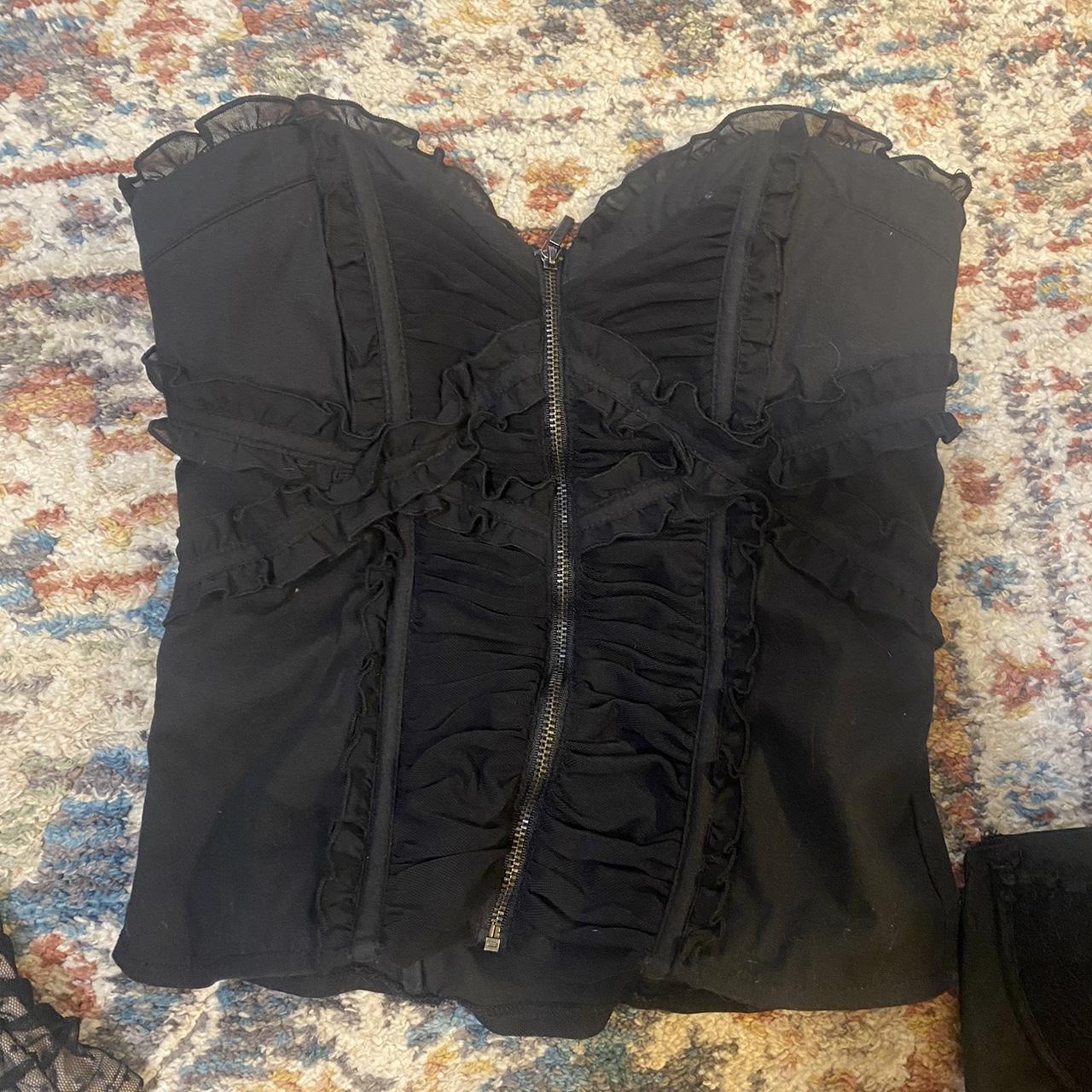 Rare Bebe 2000s black corest size S - Depop