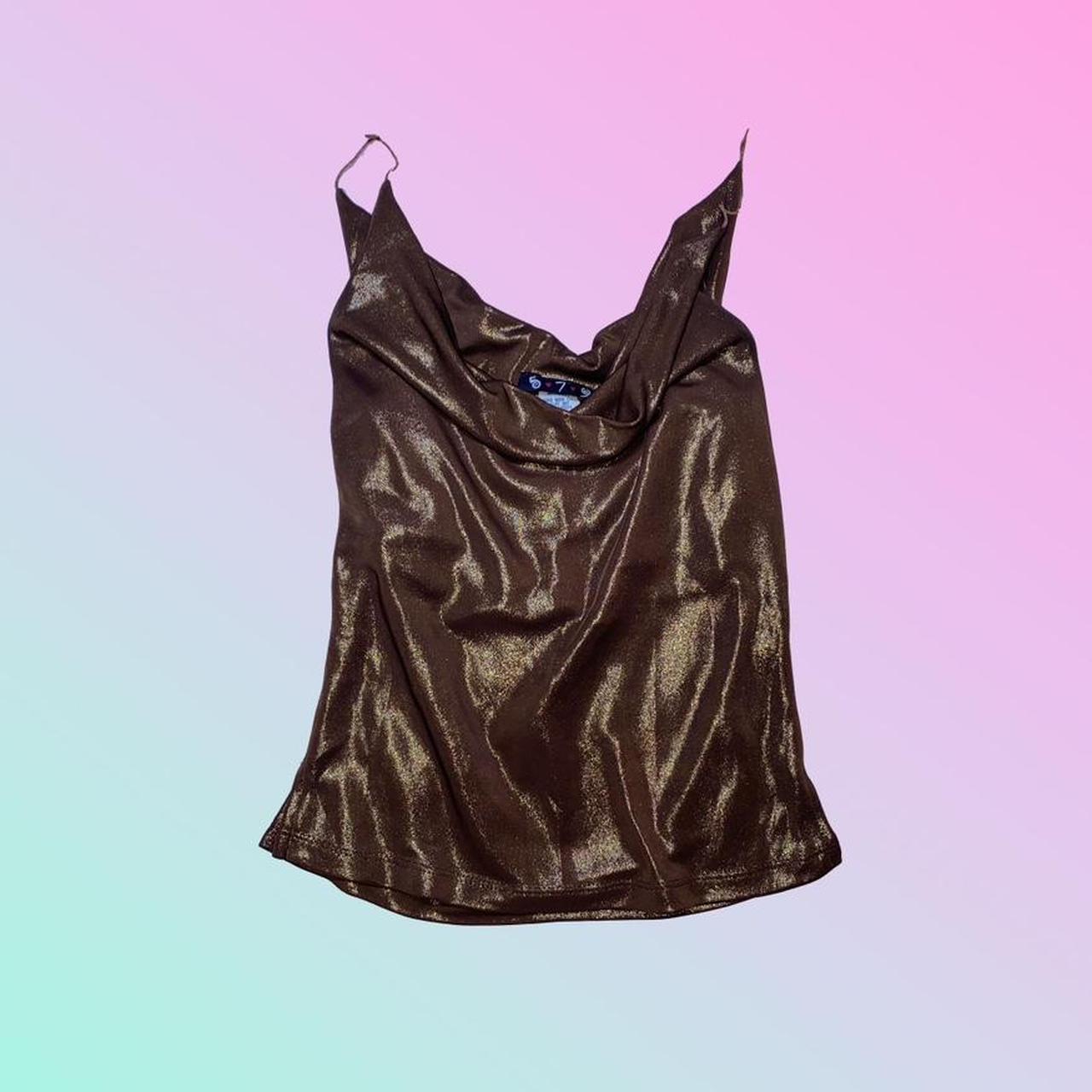 women-s-brown-and-gold-vest-depop