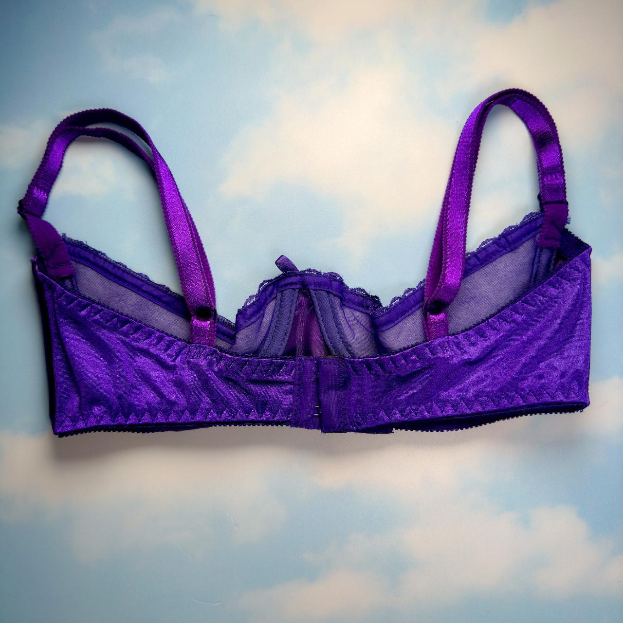 Sexy Purple Satin Bra Top 90s Underbust Bra Top In Depop