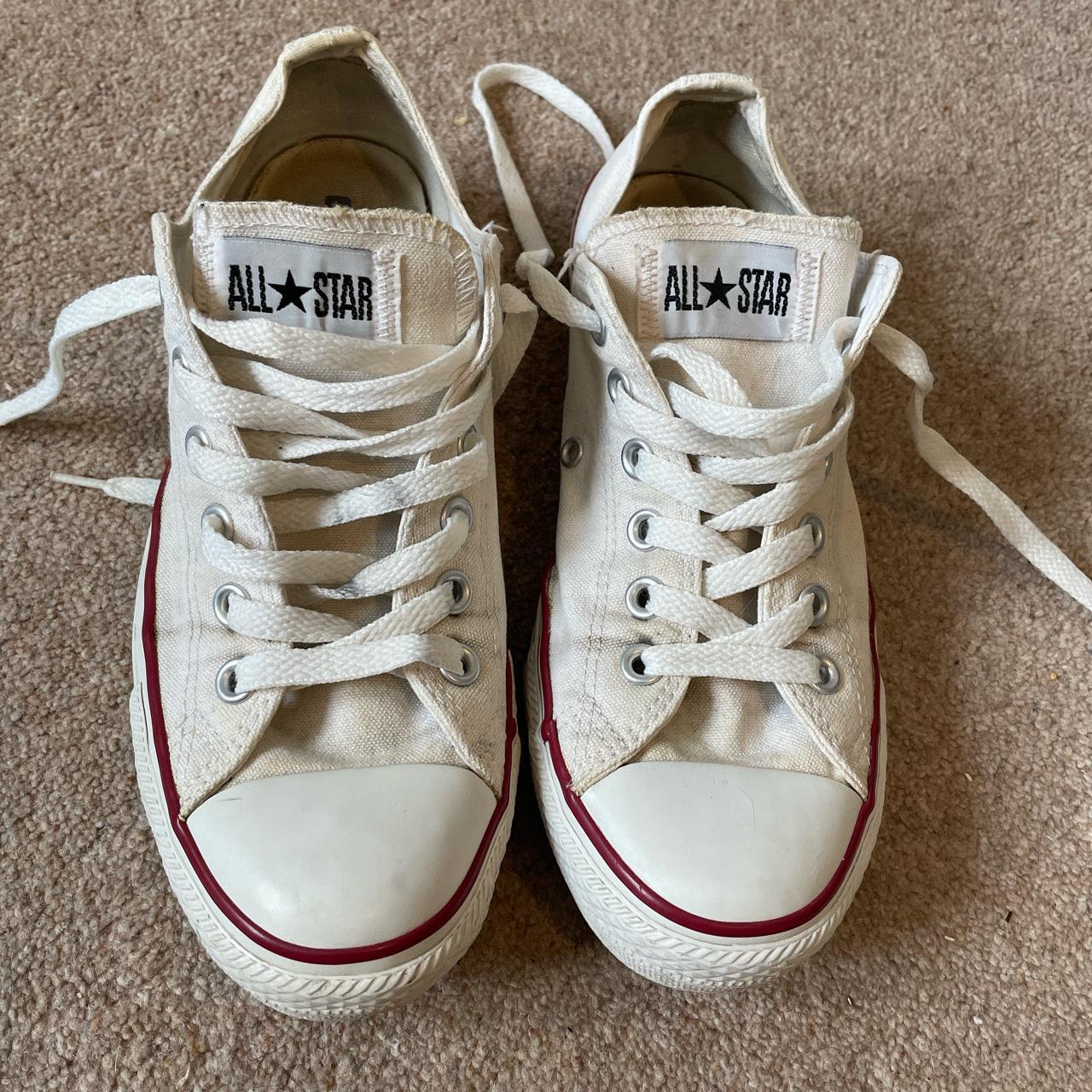 White Converse All Star Low Tops Uk 6 Signs Of Depop