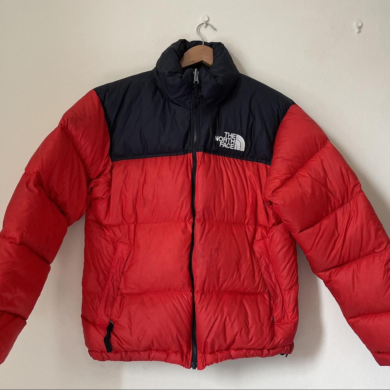 Red North Face Nuptse puffer coat Size Small Free... - Depop