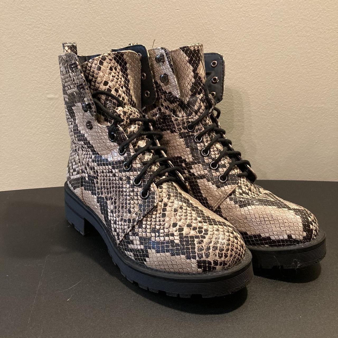 Snake print hot sale combat boots