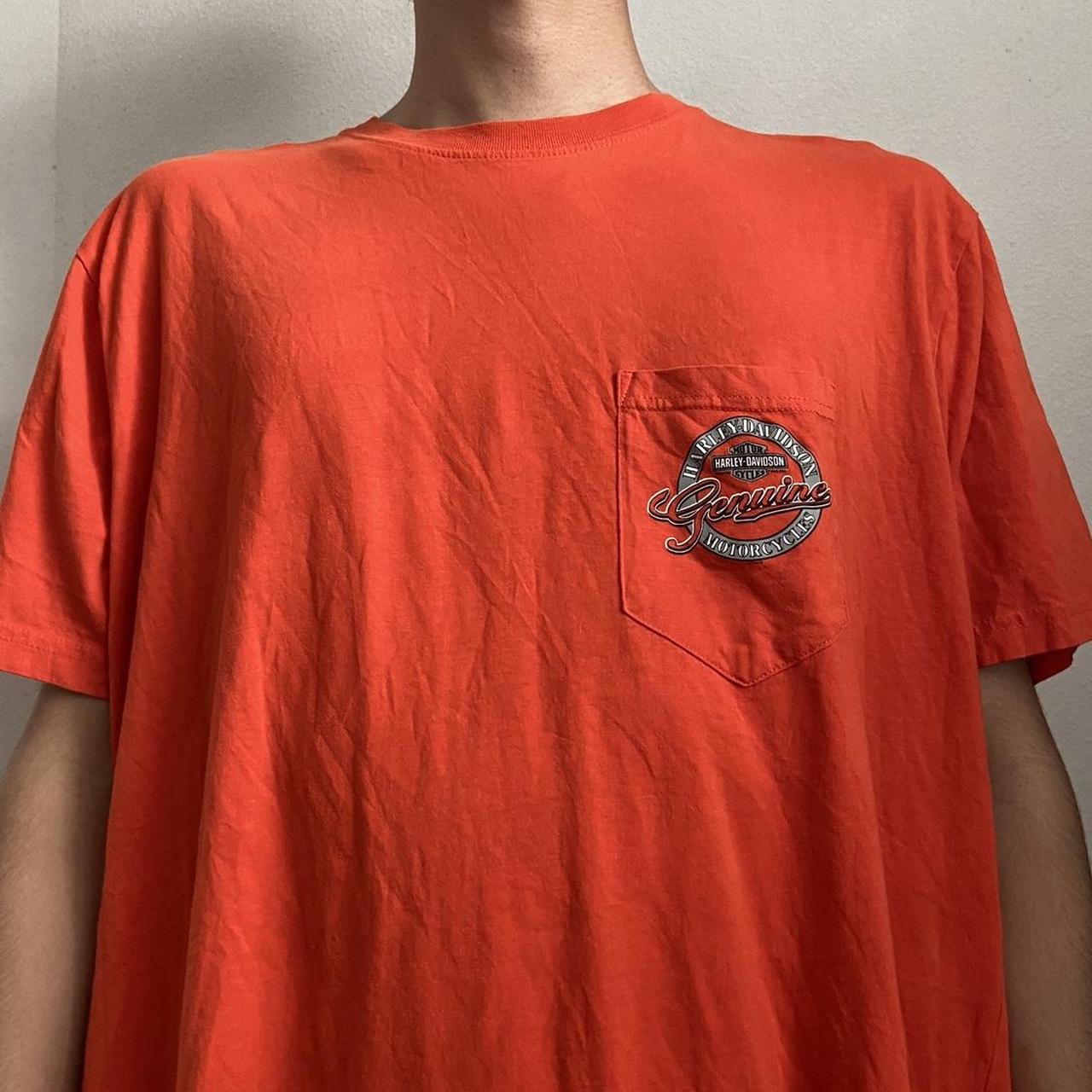 Vintage Harley Davidson Sandusky Graphics Orange Tee... Depop