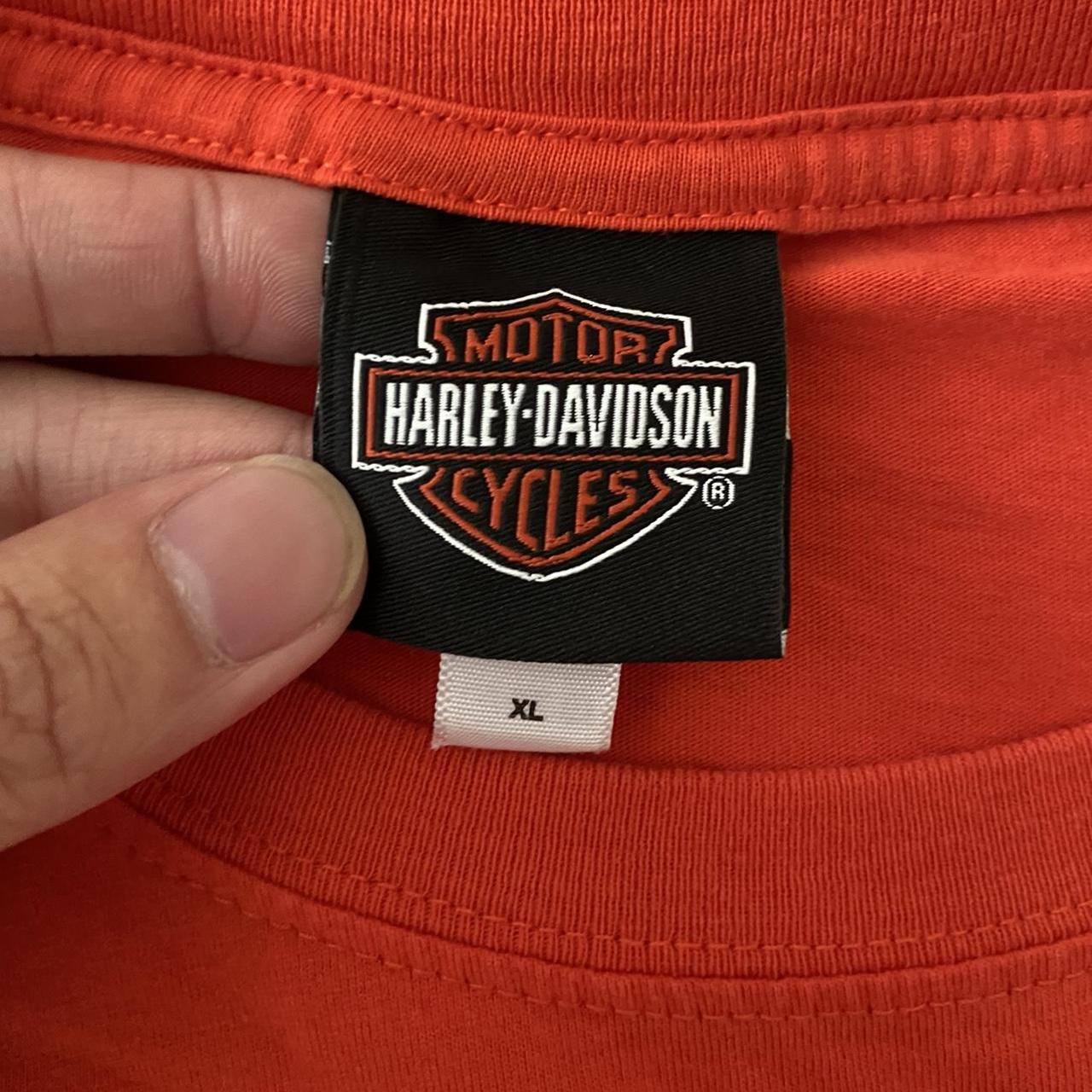 Vintage Harley Davidson Sandusky Graphics Orange Tee... Depop