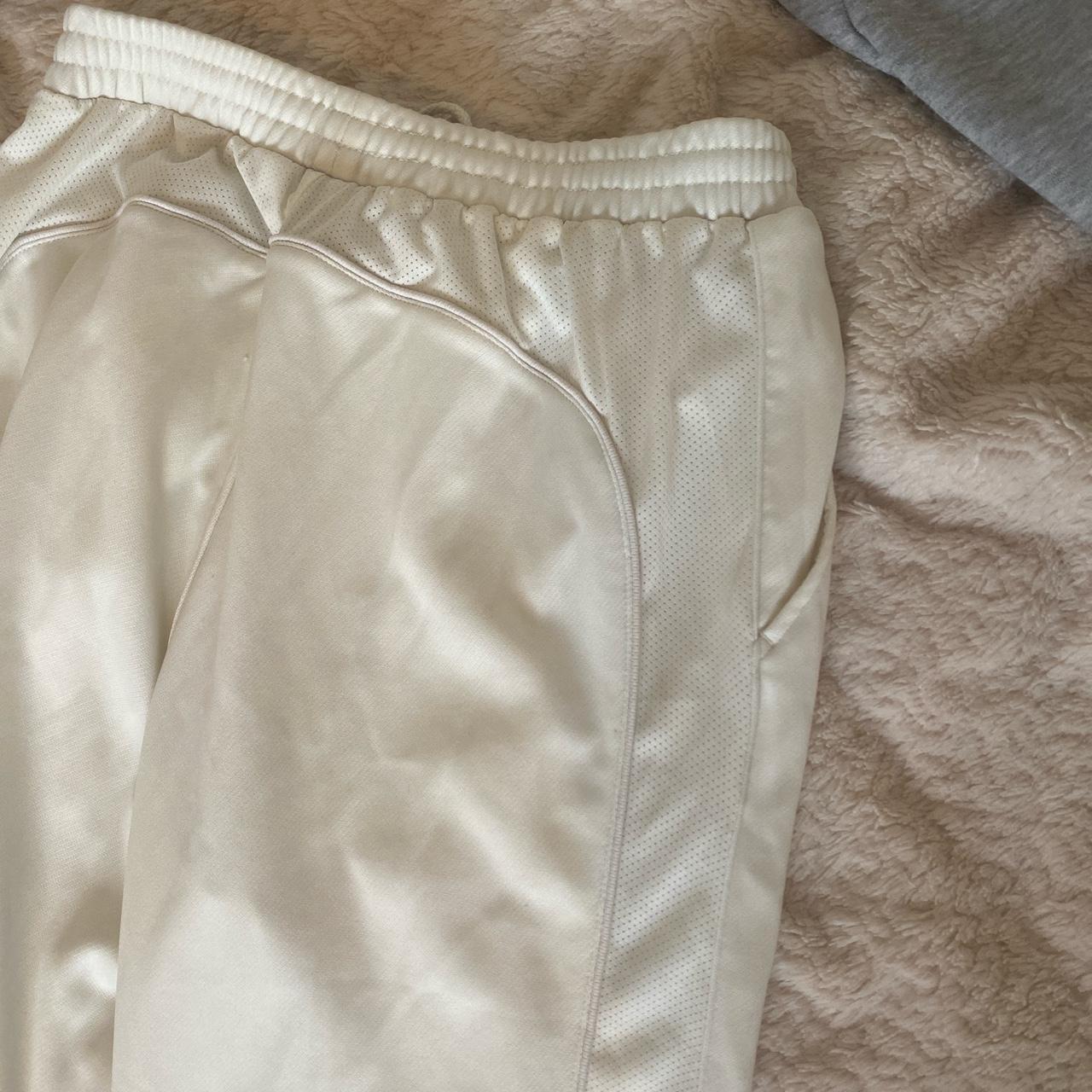 White drawstring flared /straight leg trousers Not... - Depop