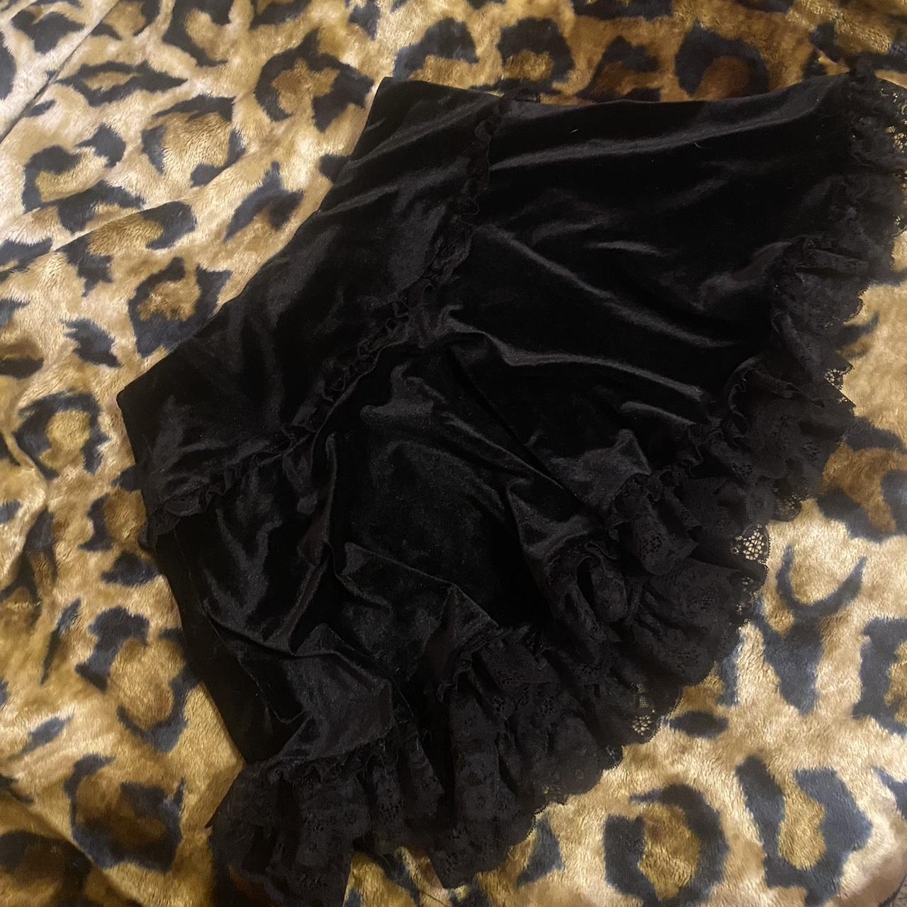 Black high waisted ruffled cross skirt . Fits like a... - Depop