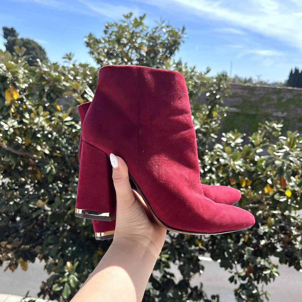 Dark red hot sale booties