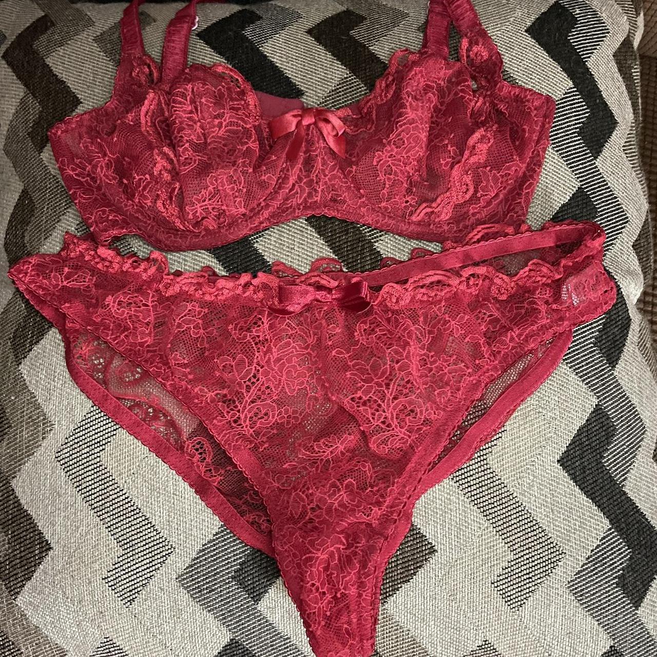 Agent provocateur red bra & pantie set Bra size: - Depop