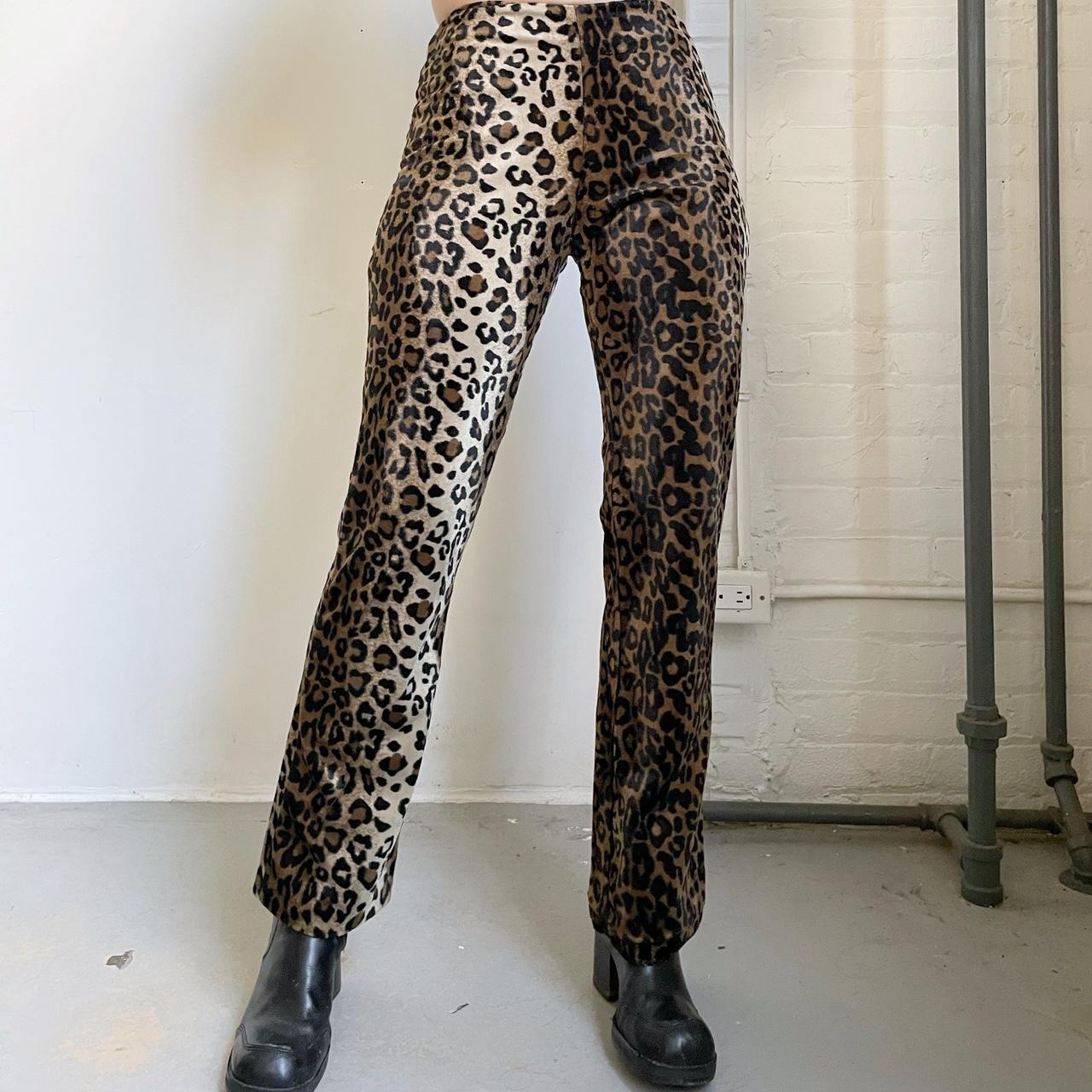 90s vintage fake fur leopard pants Best fit womens... - Depop