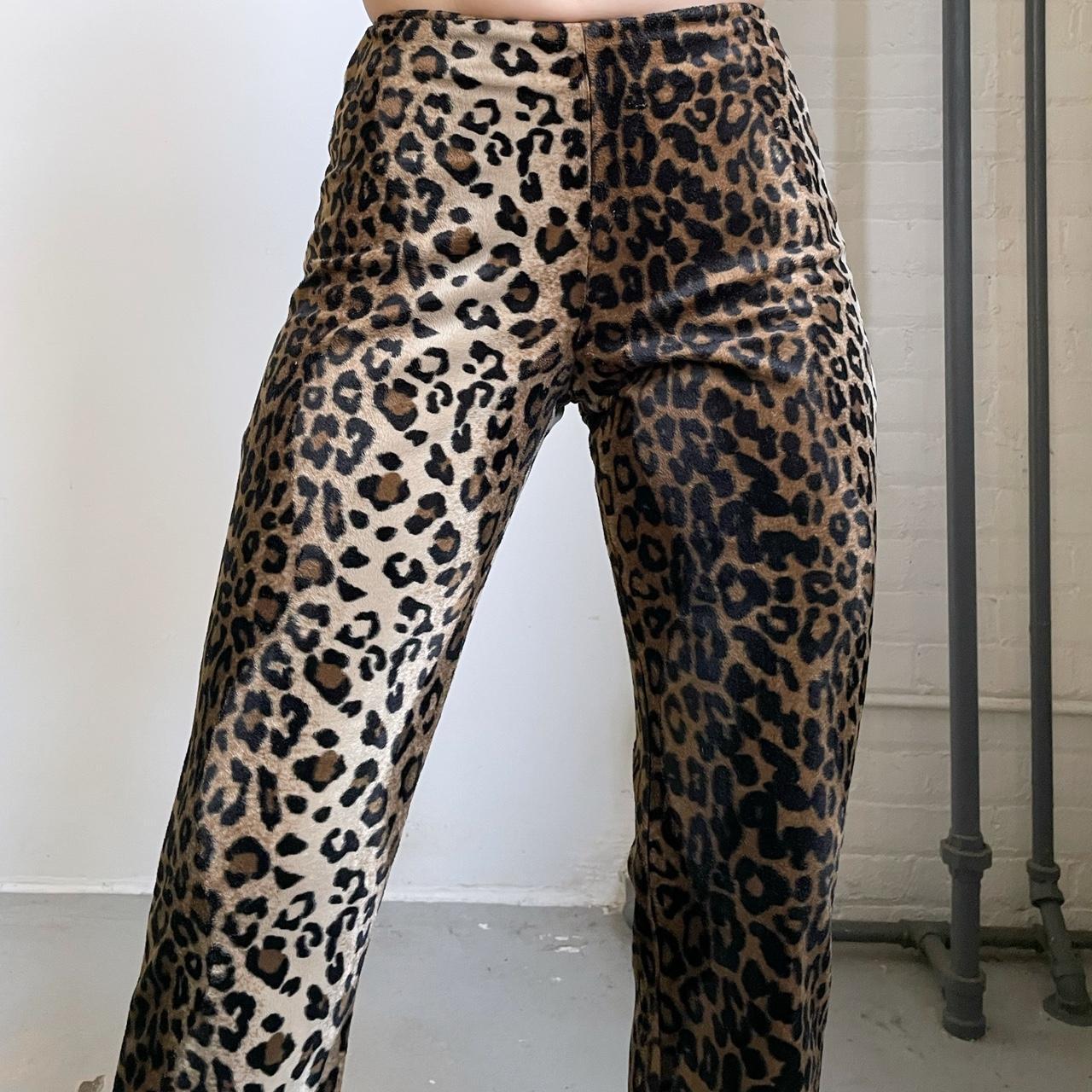 90s vintage fake fur leopard pants Best fit womens... - Depop