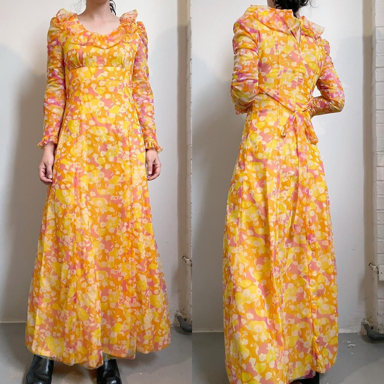 Women's Pink and Orange Dress Depop