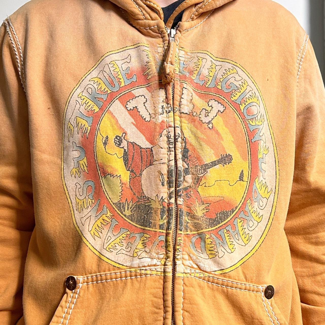 Orange true religion store hoodie