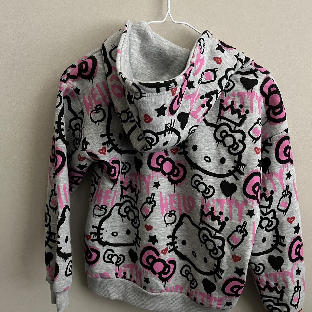 Kids hello kitty all over print jacket with hood depop