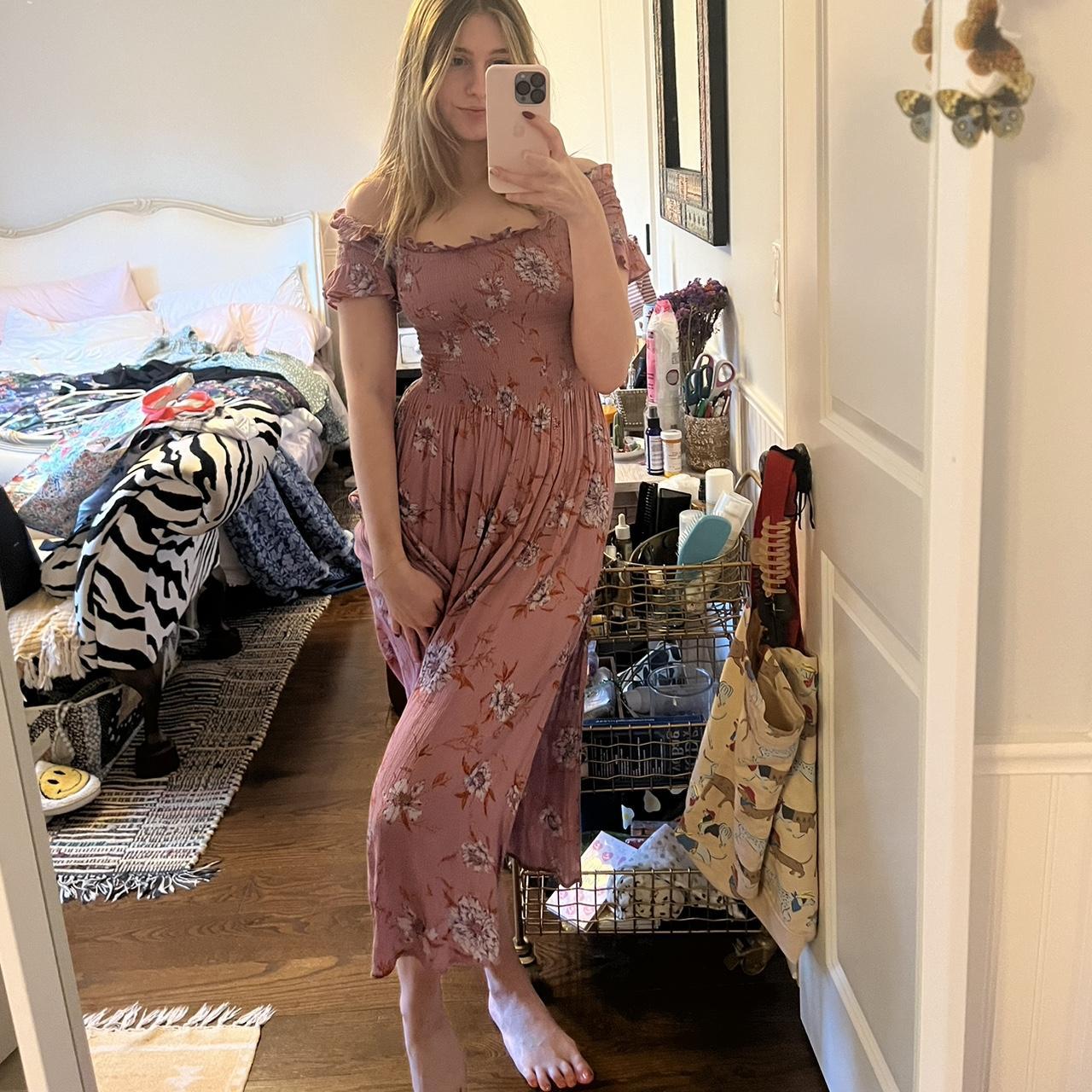 Kimchi Blue Off-The-Shoulder Smocked Dress, Depop