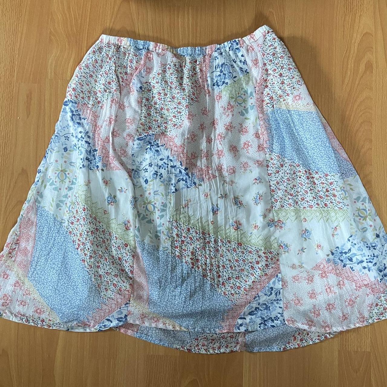 beautiful patchwork picnic skirt. the colors are so... - Depop