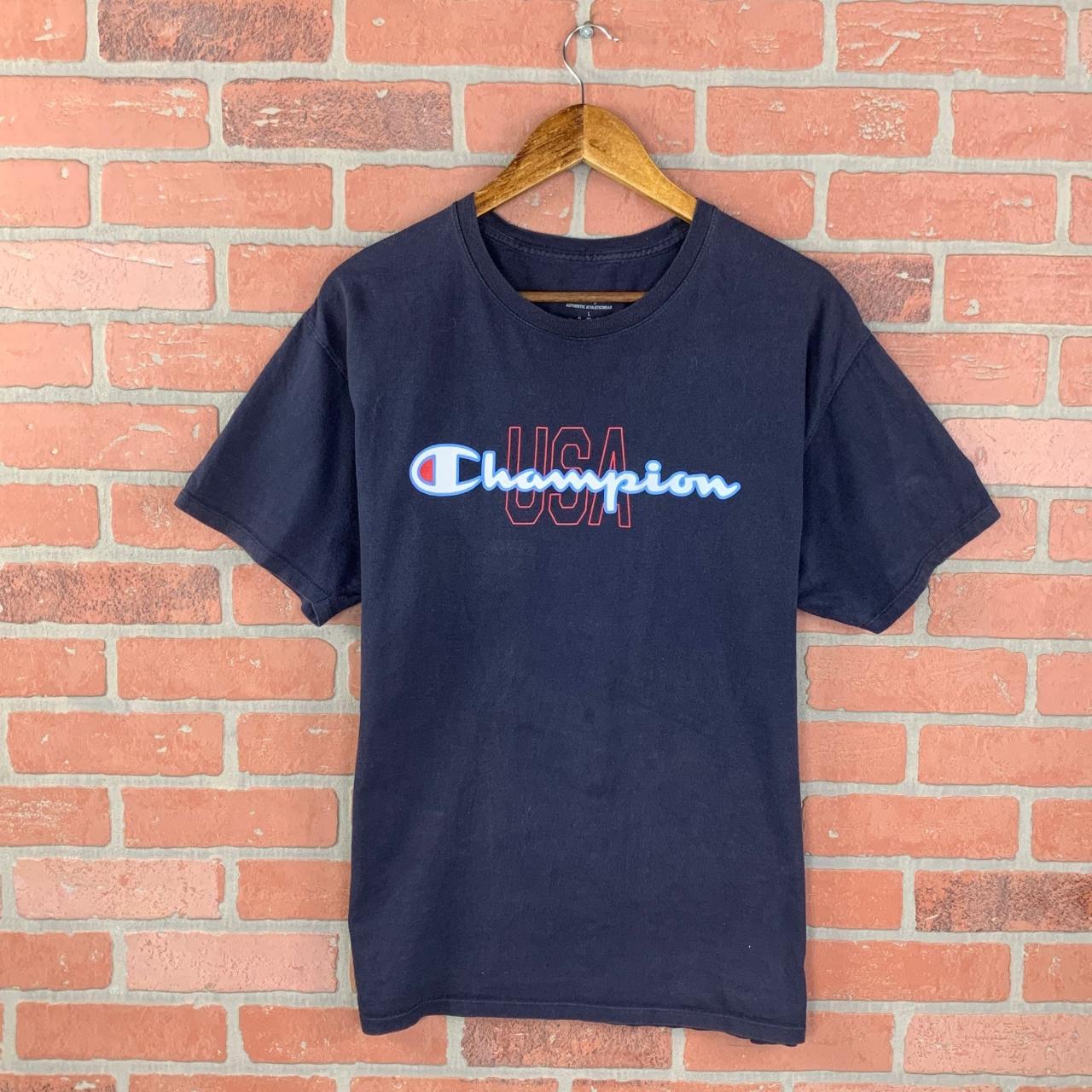 Champion Men's Navy T-shirt | Depop