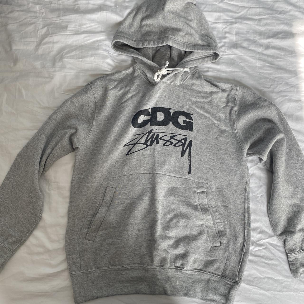 Stussy x CDG Comme des Garçons hoodie Grey Size L | Depop