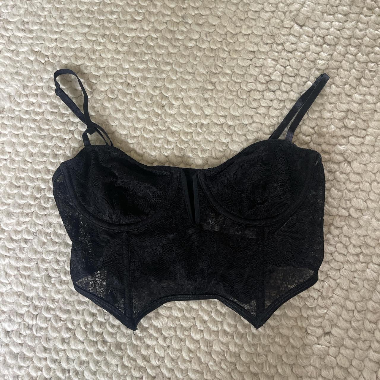 Glassons black lace bustier/corset size aus 6 Depop