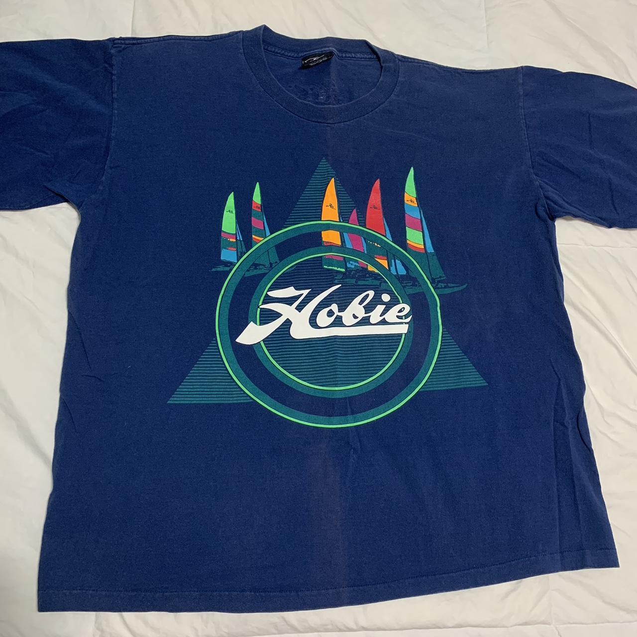 Vintage Made in USA SS Hobie surf beach boat graphic... - Depop