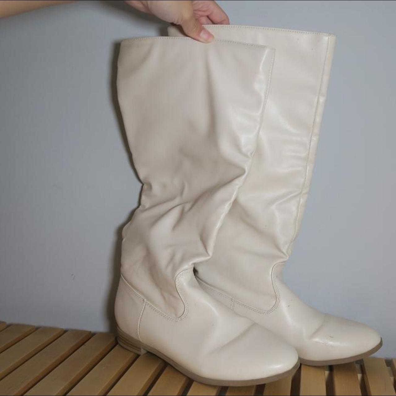 JustFab Women's White Boots | Depop