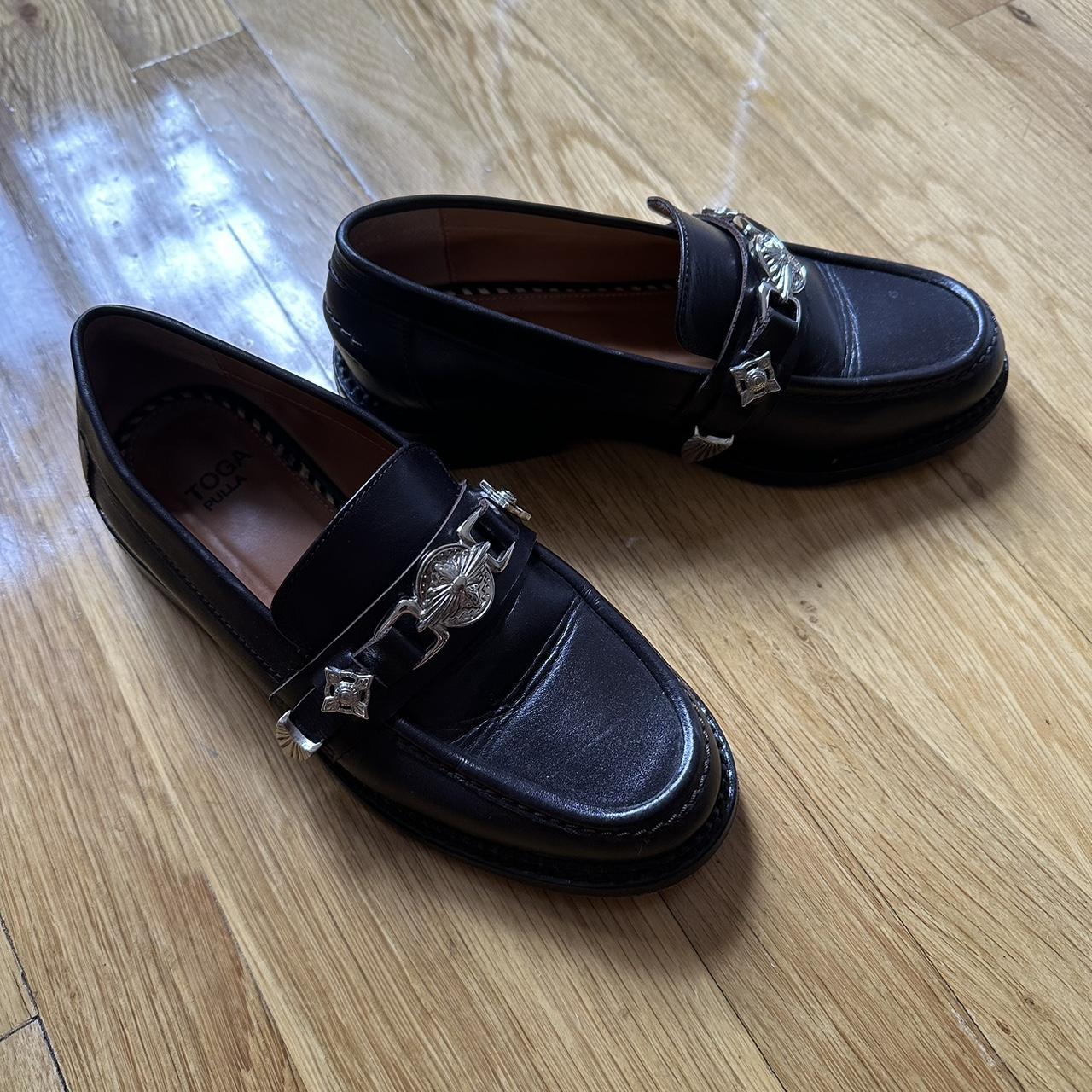 Toga Pulla Brown Leather Loafers 36 1/2 EU... Depop