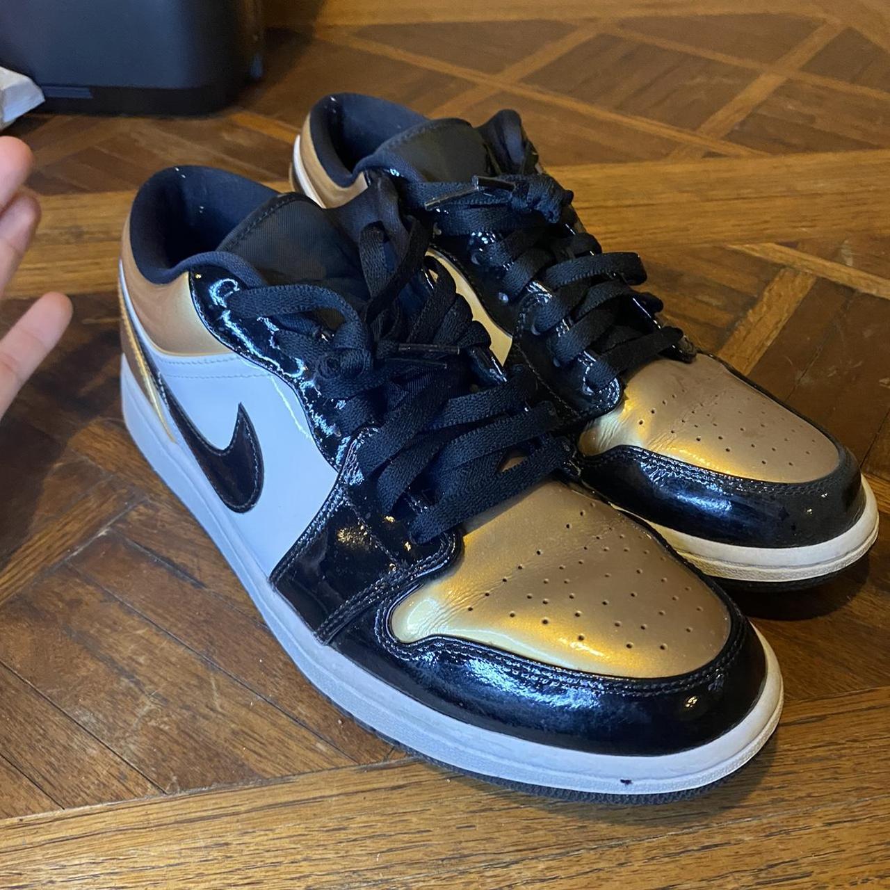 low top gold jordans