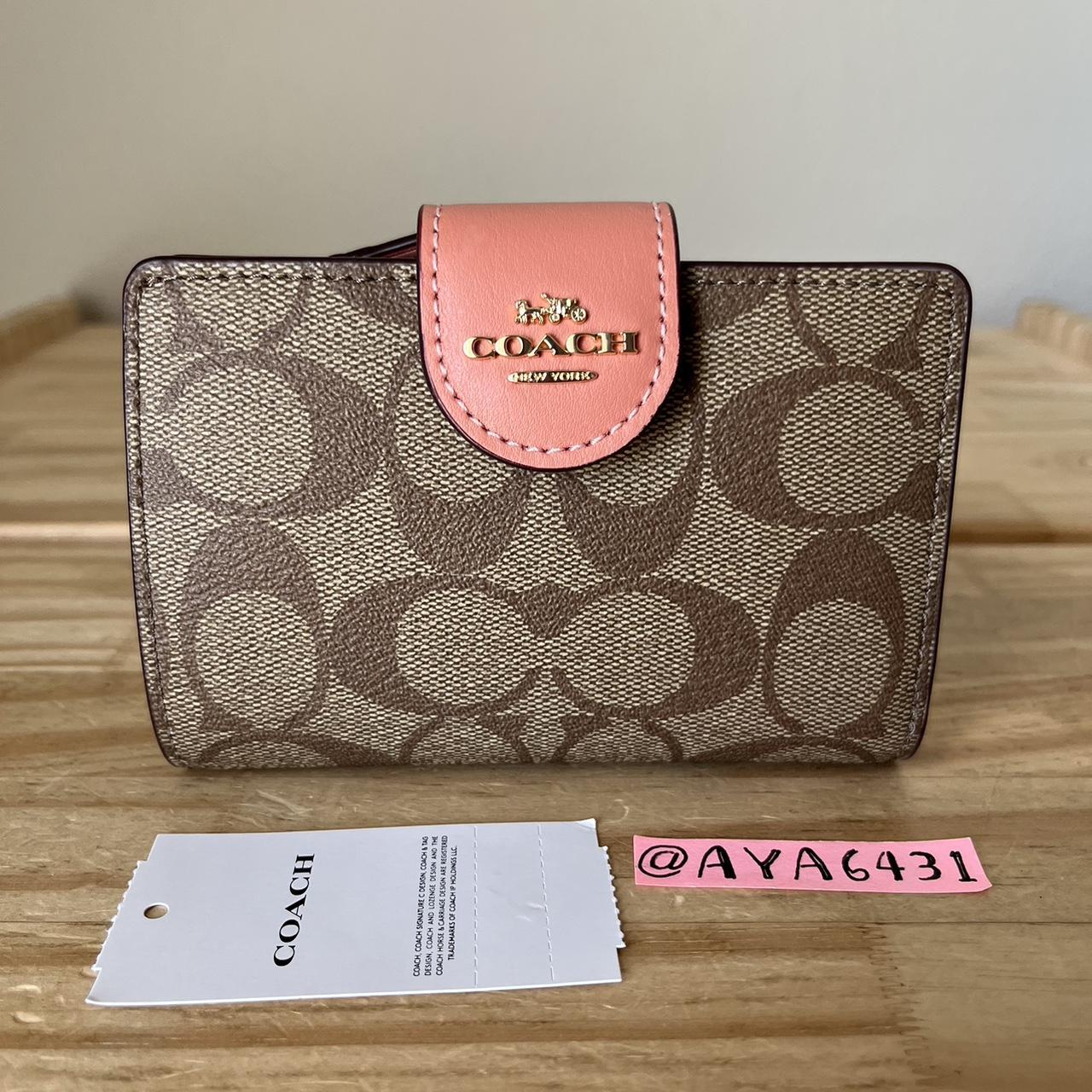 Pink Coach wallet wristlet OPEN TO OFFERS! 100% - Depop